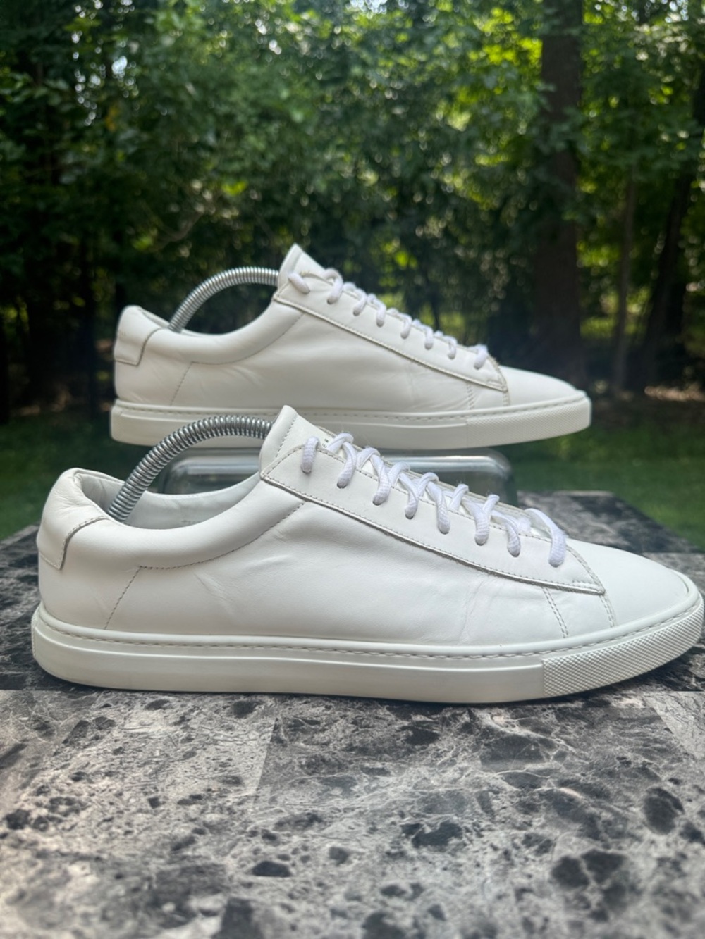 Oliver Cabell Low 1 Sneaker Mens 44 White Leather Lace Up Casual Made in Italy